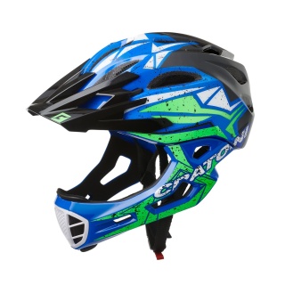 Cratoni Fahrradhelm C-Maniac PRO (Full Protection) schwarz/blau/lime